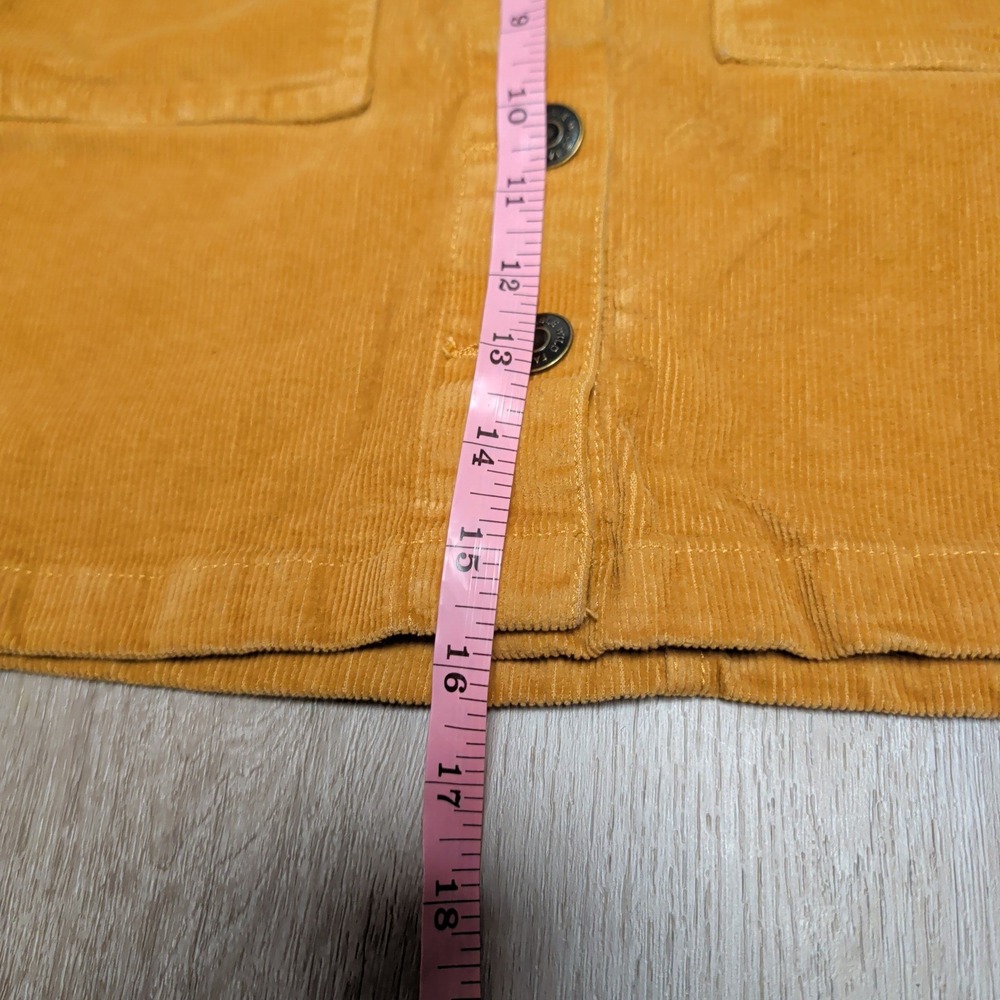 Wild Fable Corduroy Mini Skirt Womens 12 Mustard Yellow Excellent Button Front - Picture 5 of 7